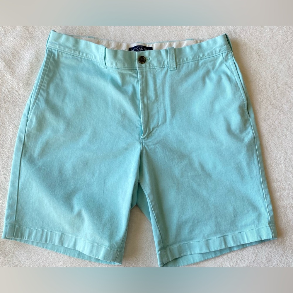 J.Crew Mercantile Mens light blue flat-front chino shorts sz 32